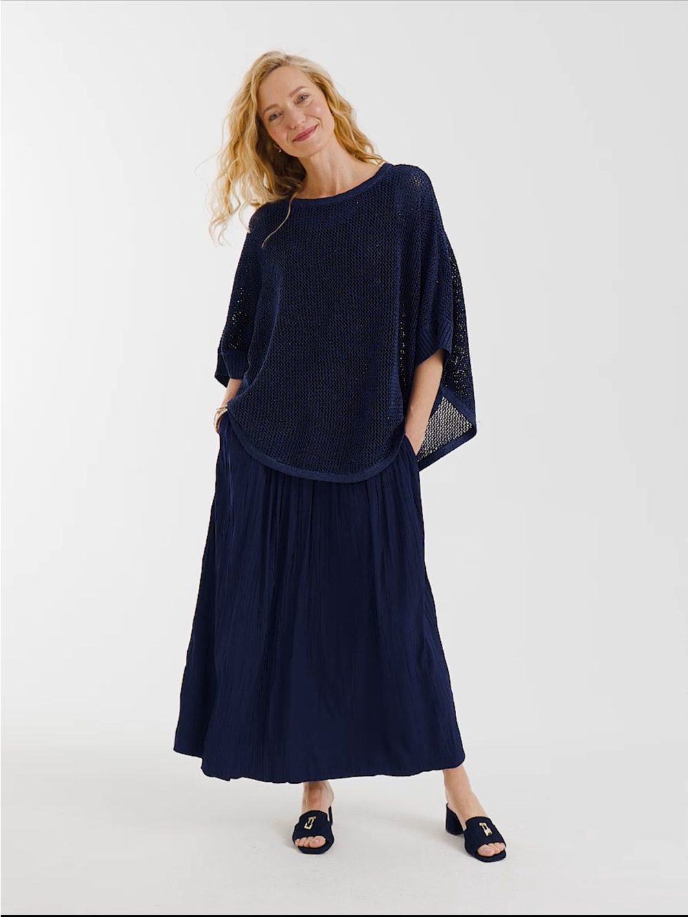 Chico's Navy Maxi Skirt